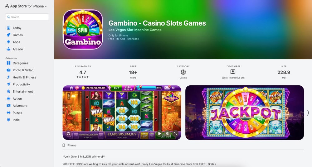 Gambino Slots iOS App
