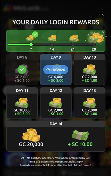 Daily Login Rewards Streak