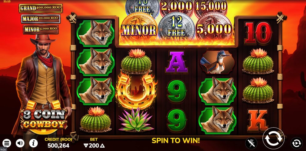 Roo Vegas 3 Coin Cowboy