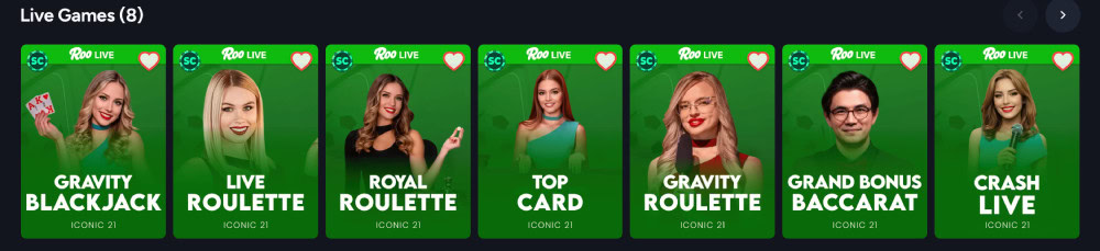 Roo Vegas Live Games