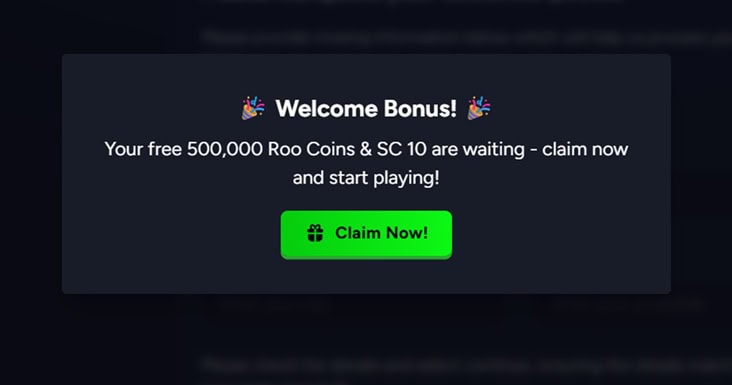 Roo Vegas Welcome Bonus