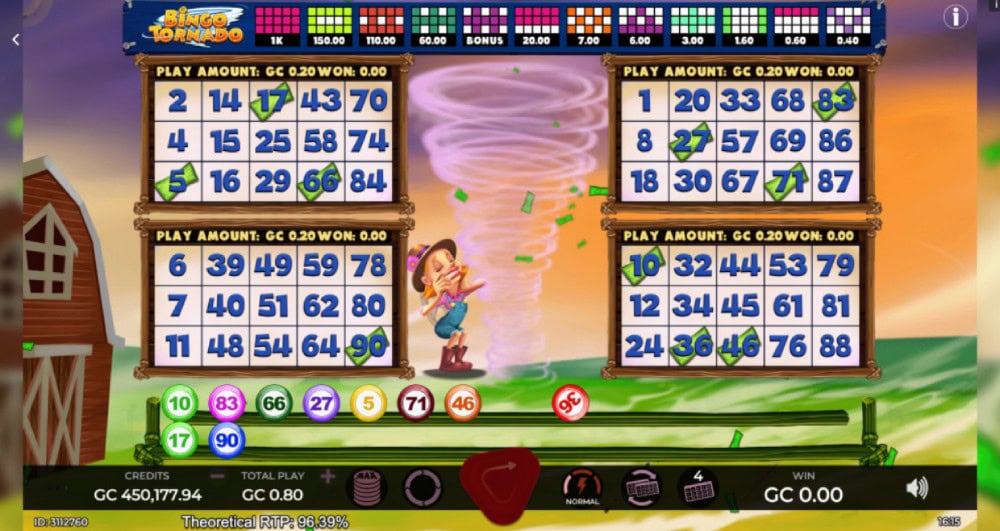 bingo tornado at sweep las vegas